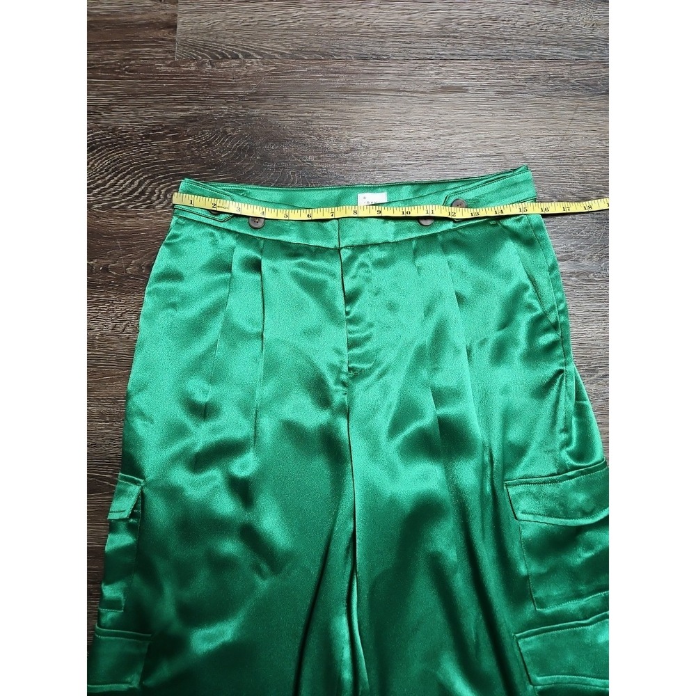 A New Day Women's Straight Relaxed High Rise Satin Cargo Pants Glossy - Picture 7 of 11